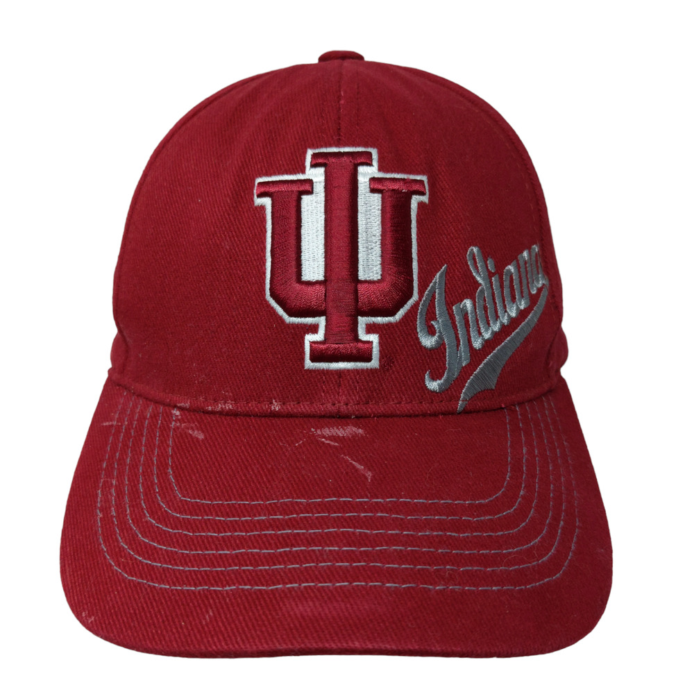 Captivating Headwear Men's Snapback Hat Red OSFA Embroidered IU Hoosiers Logo